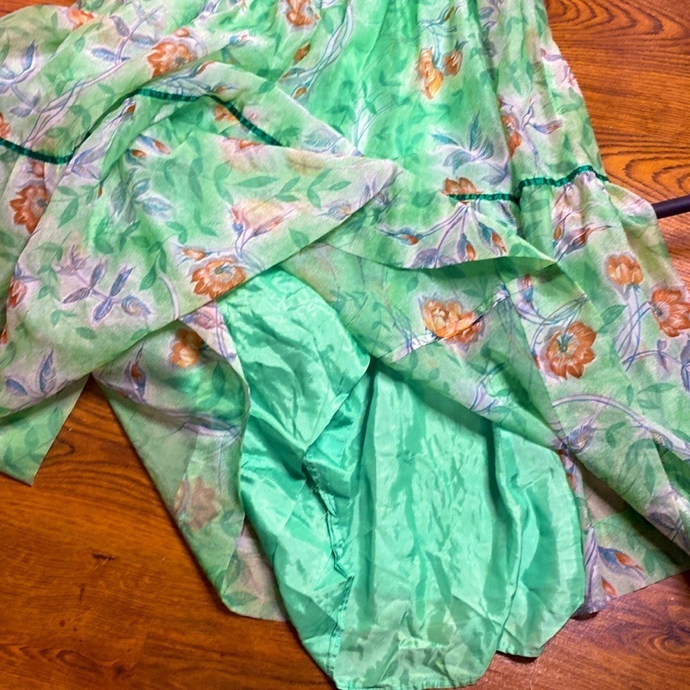 🌹 Miss Renfrew by Holt Renfrew 🌹 Vintage Off Shoulder Floral Chiffon Gown - Picture 10 of 16